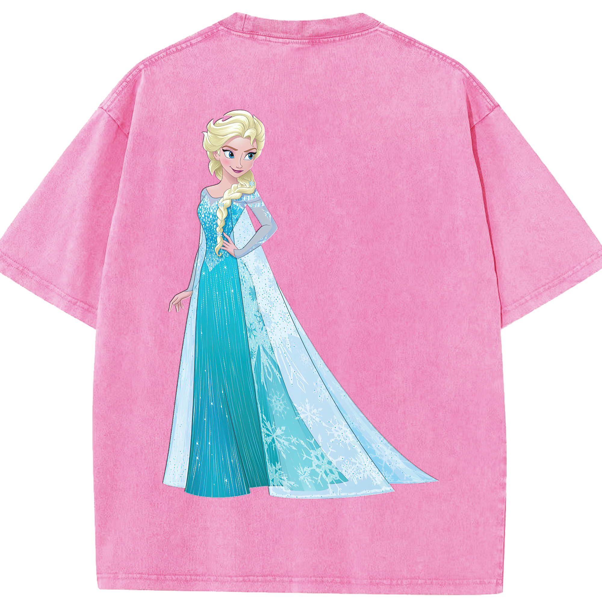 （画像用） アナと雪の女王 アンナ エルサ Frozen Anna Elsa 綿100% ヴィンテージ風 半袖Tシャツ（背面プリント）
